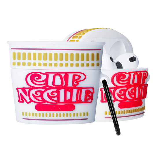 Case for Airpods 3 3Rd Generation Cute Soft Silicone 3D Funny Fun for Air Pod 3 (2021) Cover Unique Fashion Food Design Skin Cartoon Ring Kits Cases for Kids Boys Girls Teen (Cup Noodle)