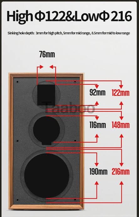 8 Inch Three-Way Labyrinth Speaker Empty Box Bookshelf Speaker Home Speaker DIY Hifi Audio Wooden Handmade Box Passive Speaker